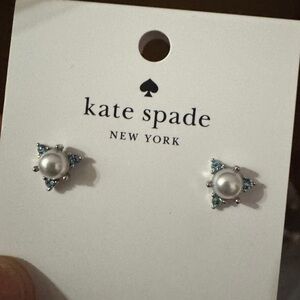 Kate Spade Aqua Silver Stud Earrings